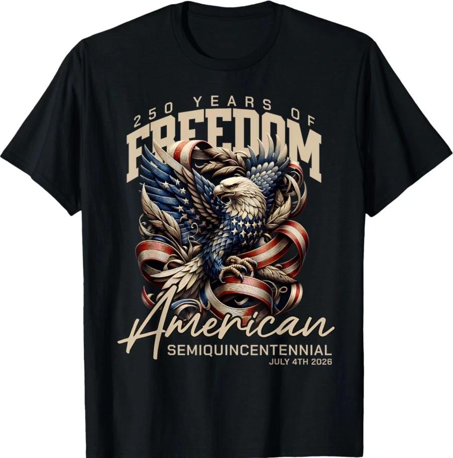 Празднование 250-летия Америки 250 лет Америка Орел Унисекс - Размер S - 5XL Унисекс Футболка XXXL