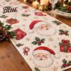 Decorative Table Cover for Christmas Flower Runner Holly Berries Dining Decor Poinsettia Gingerbread Easy to Clean Runner Man Festive Holiday Party