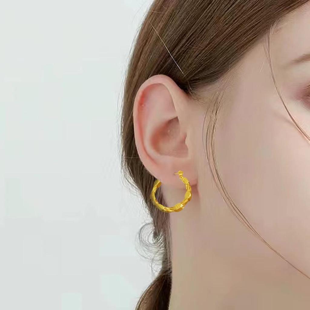 18K Gold Plated Minimalist Earrings for Women - Anti-Allergic Light Luxury European and American Design