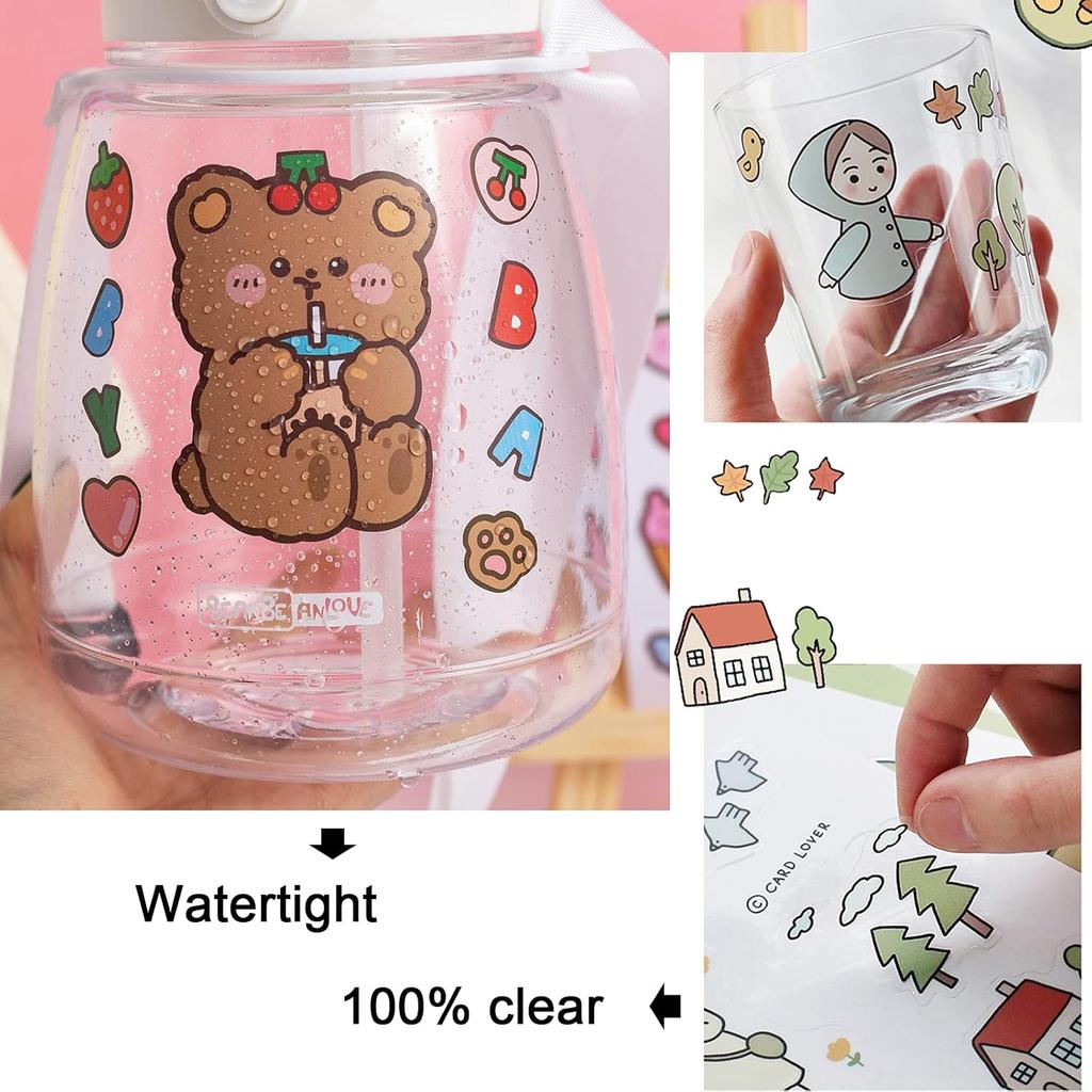 Printable Vinyl Sticker Paper for Inkjet Printer - Transparent Clear - 20 Self Adhesive Sheets - Waterproof Decal Paper - Standard Letter Size