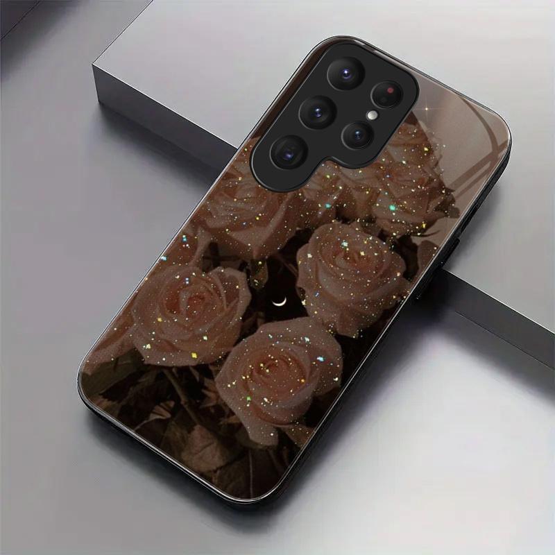 Love flower Exquisite luxury High-end PhoneCase Glass PhoneCase for Samsung Galaxy S26 S25 S24 S23 S22 S21 FE Ultra Plus
