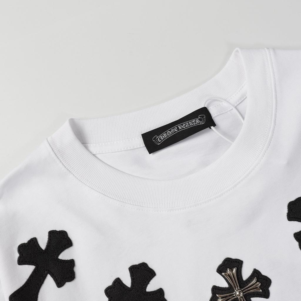 9989 CHROME HEARTS 2025 Summer New High Quality Cotton Round Neck Loose Large Size Men's and Women's T-shirt Couple T-shirt