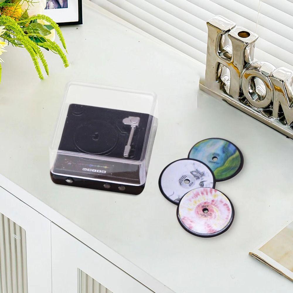 Životopisný design Mini gramofon Simulace Mini přehrávač disků Dětský dárek