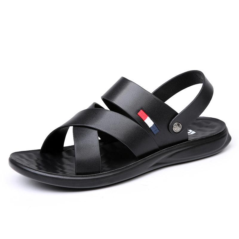 Sandali da uomo di marca estiva Sandali firmati Sandali da spiaggia in pelle da uomo Scarpe casual da esterno di alta qualità grandi