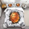 Comforter Basketball Hitting Wall Pattern Printed 3D Visual Effects Style Polyester Soft Comfortable Bedding Set