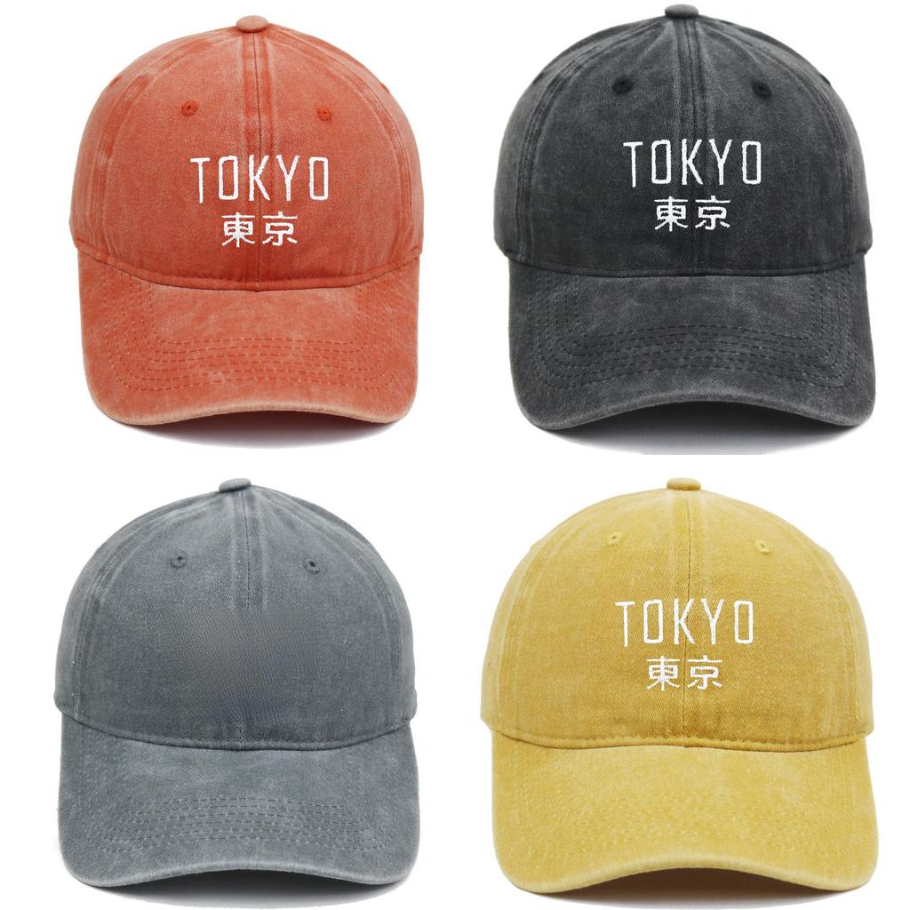 Vintage Water Wash Cotton Baseball Cap With Embroidered Letters For Outdoor Sun Protection
