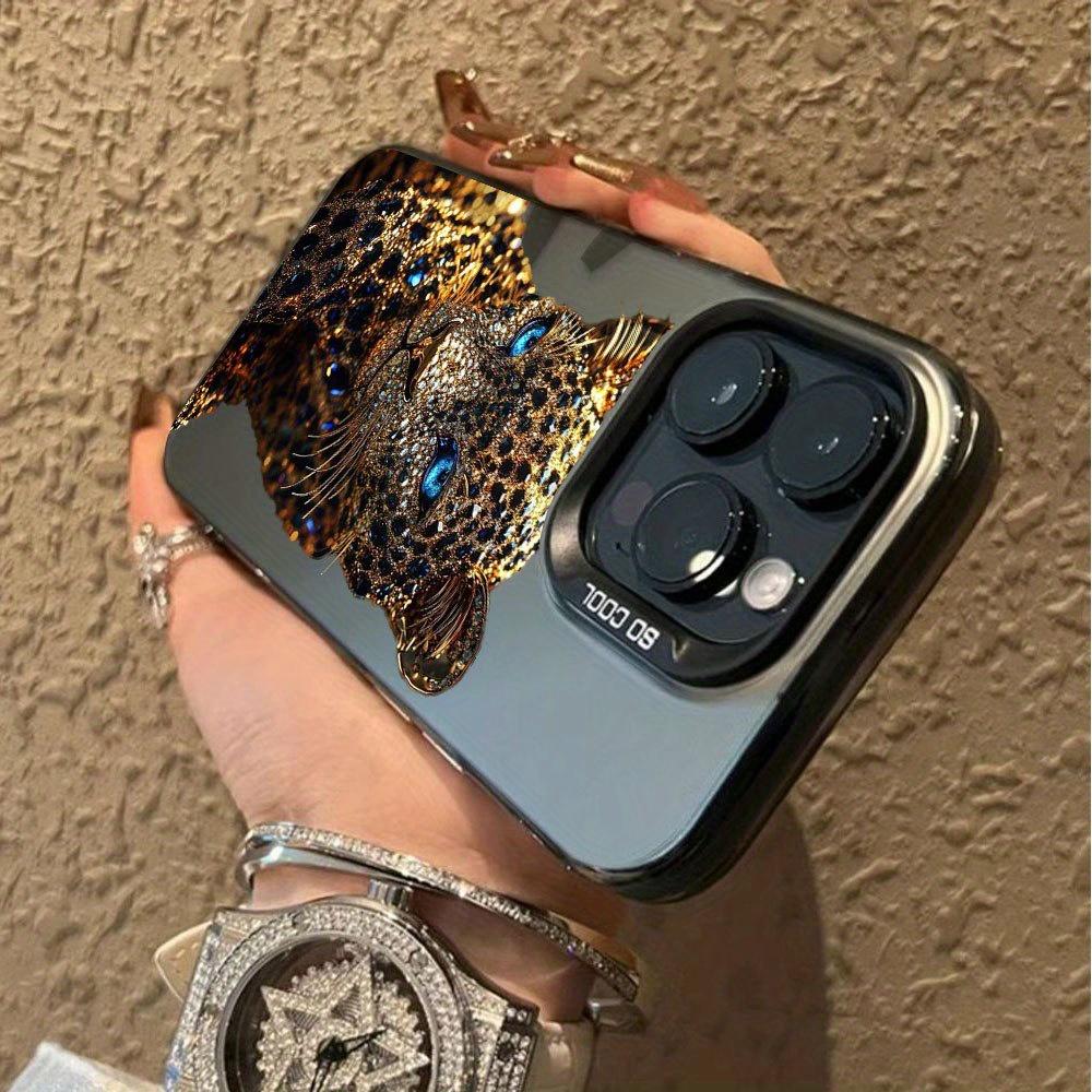 Leopard print sparkling diamond pattern phone case suitable for iPhone 17 16 15 14 13 12 11Pro/Max/Plus anti drop and shockproof