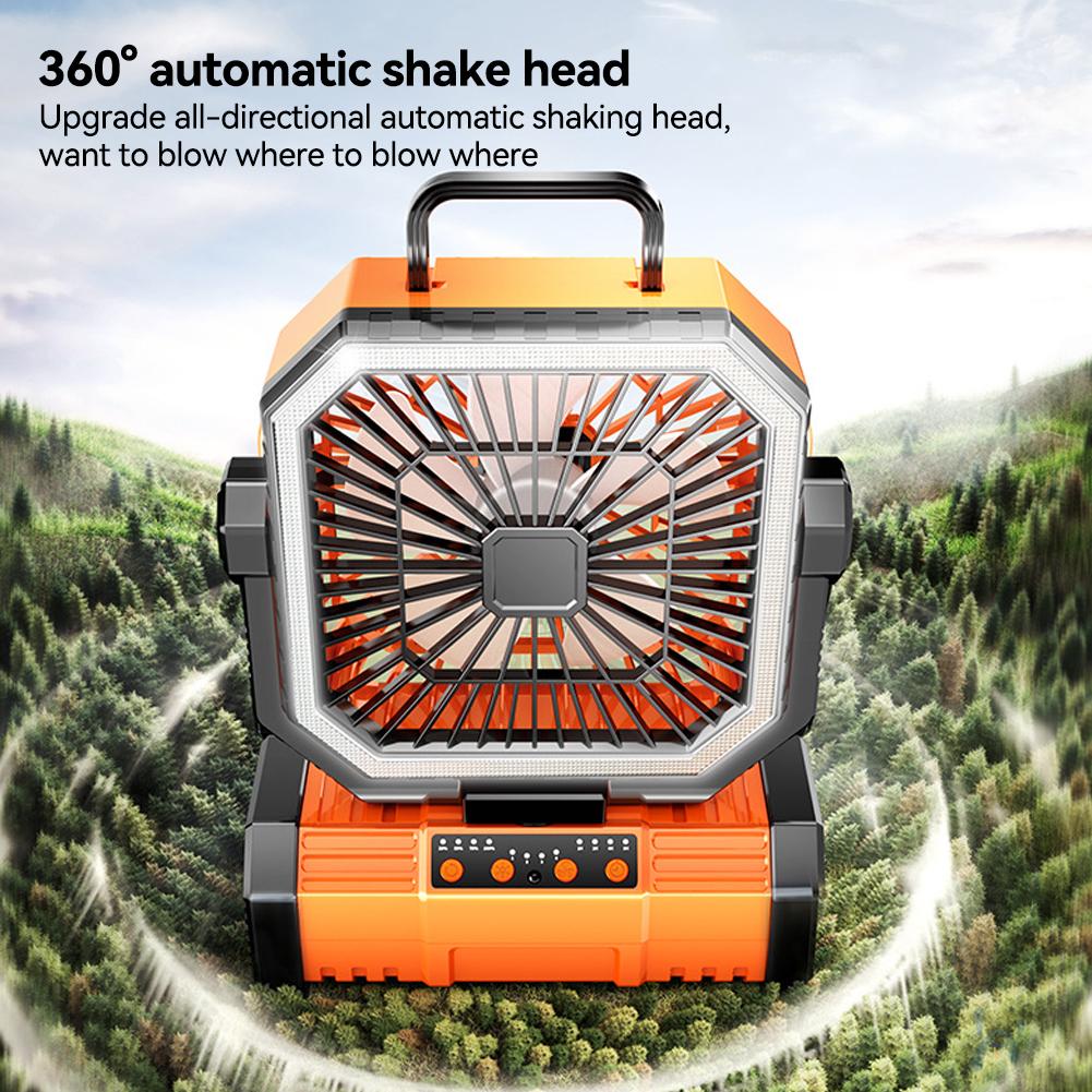 5400/9000mAh USB Rechargeable Camping Fan Portable Air Circulators Wireless Fans Tent Fan with Hook