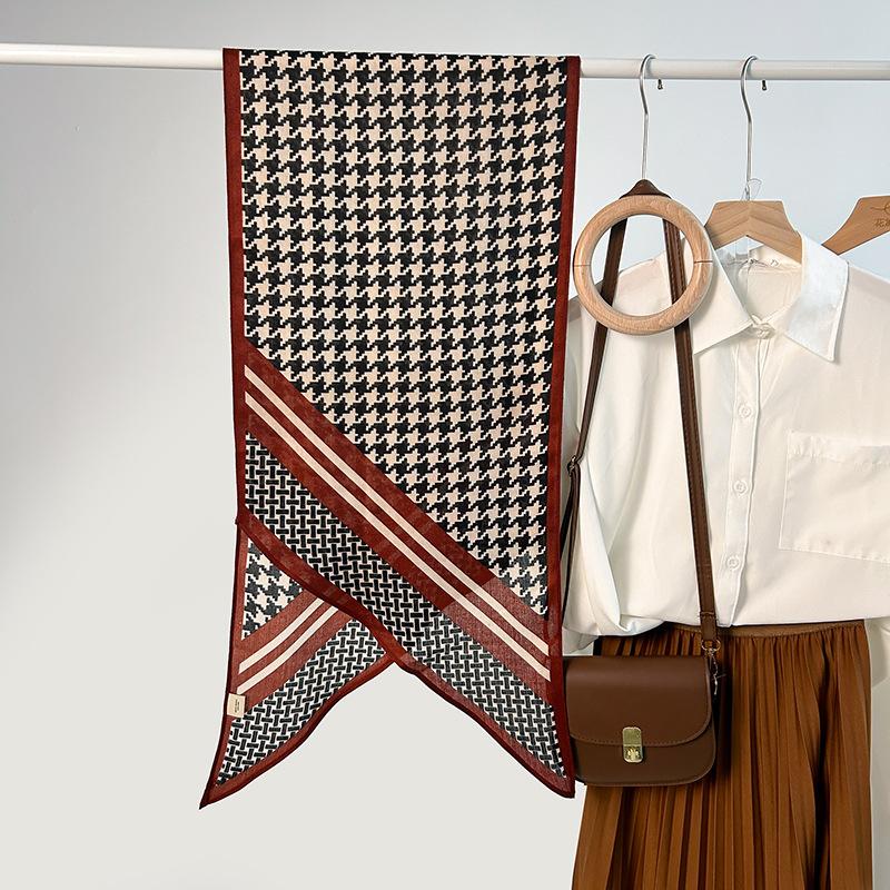 High-end trend design sense single-layer parallel towel women's spring and autumn simulated silk wool feel silk scarf tide