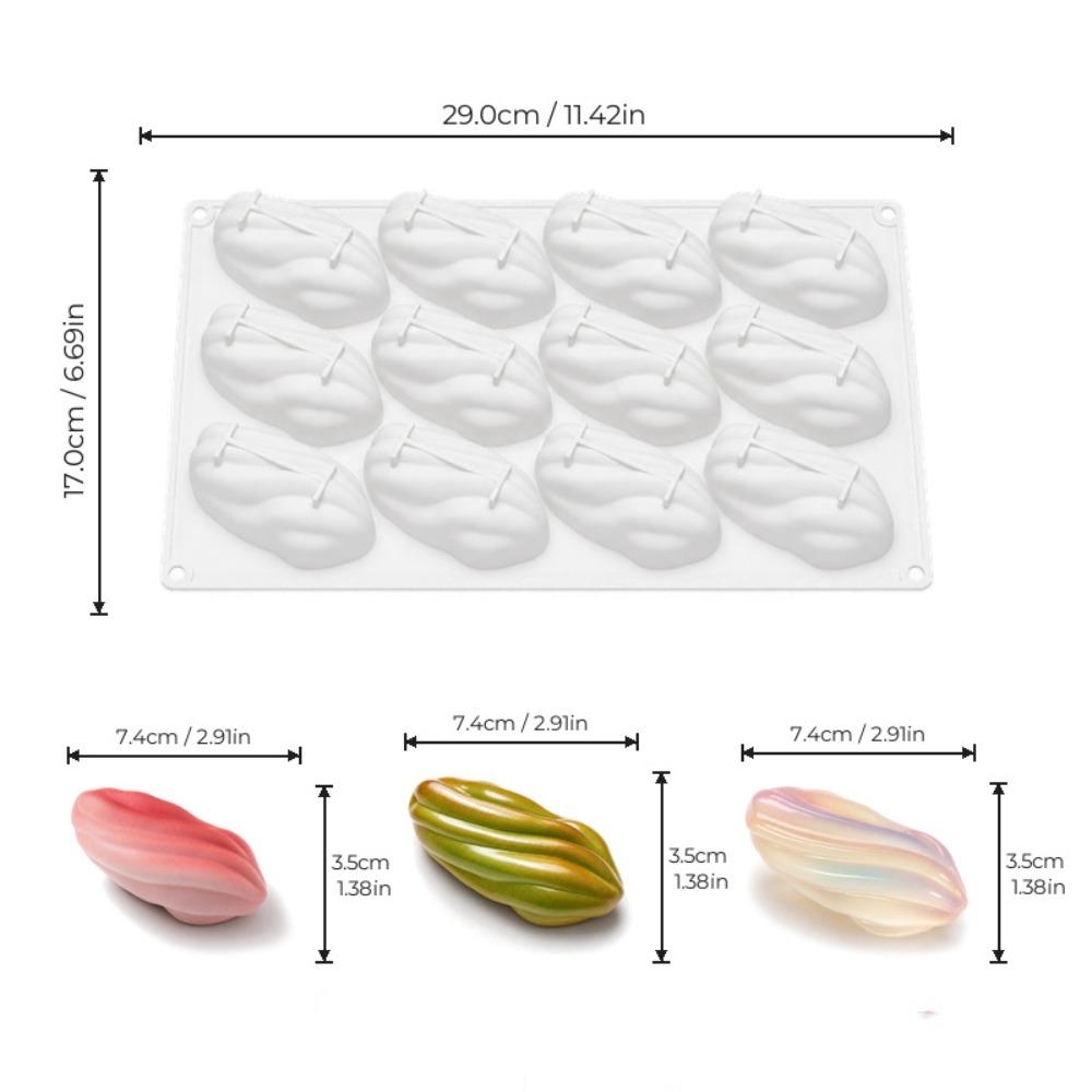 Portable 3D Mousse Cake Mold Pistachio-shaped Non-Stick French Dessert Mold Non-toxic Flexible Jelly Pudding Mold Cake Making