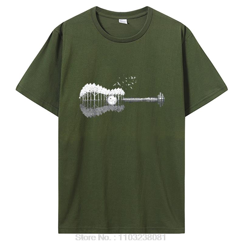 Guitar Lake Shadow Love Guitar Musician TShirt T Shirt Prevalent Beach Cotton Unisex T Shirt Printed Streetwear Unisexs Clothing