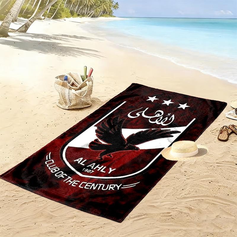 Al Ahly Print Beach Towel, Large Soft Quick Dry Towel for Beach Camping Swimming
