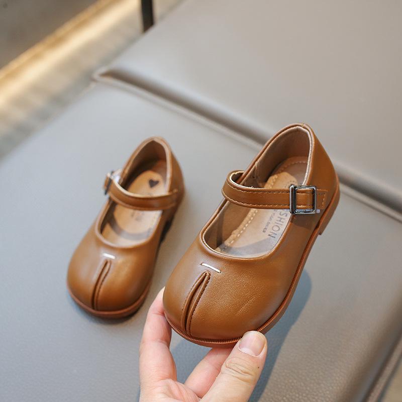 Chaussures Princesses Basses en Cuir pour Filles Printemps/Automne 2026 - Semelle Souple & Polyvalentes