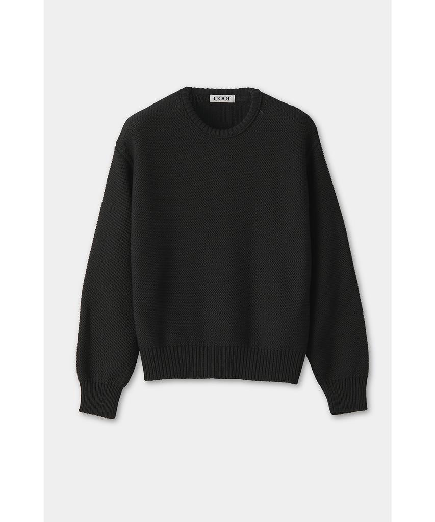 Kueo Crochet Crewneck Sweater (Black)