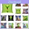 Fronha de Almofada de Natal Grinch Aconchegante Impressão 3D em Pele de Pêssego Super Macia Para Decoração Festiva de Sofá