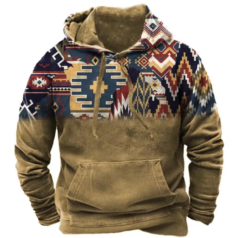 Winter Men's Hoodie Sweatshirt Harajuku Ethnic Wind Graphics Retro Clothes Pullover Shirt Casual Street Loose Casual Hoodie