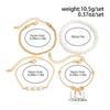 Salircon 4Pcs/set Fashion Imitation Pearl Bowknot Bangle Bracelets Women Boho Vintage Gold Color Bangle Couple Jewelry Gift