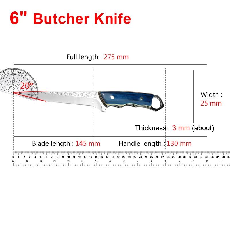 Hand Forged Blade Kitchen Knives Meat Cleaver Slicing Fish Butcher Boning Knife Wood Handle Chef Knife Stainless Steel Knife