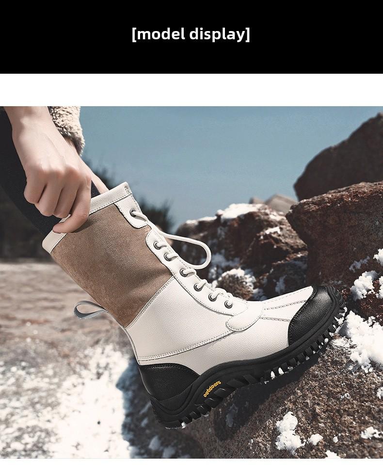Women's Winter Snow Boots: Velvet-Lined, High-Top, Trendy, Warm Outdoor Footwear.