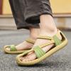 Hausschuhe Weben Design Strand Sandalen Atmungsaktiv Casual Flache Männliche Sandalen Outdoor Paare Sandalen