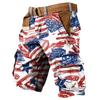 Men's Independence Day Printed Multi Pocket Workwear Shorts