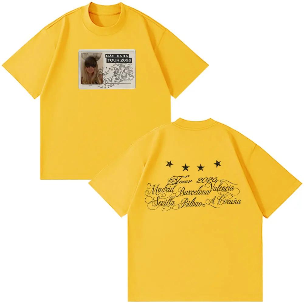 Singer Bad Gyal 2026 Tour Print Tees Unisex Women Vintage Fashion Tshirt Summer Shortsleeved Loose Harajuku Streetwear Tshirts