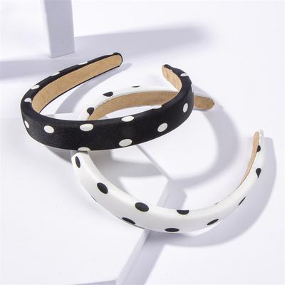 2CM Simple Women's Polka Dots Headband for Ladies Facial Cleaning Comfortable Casual Hair Accessory for Girls