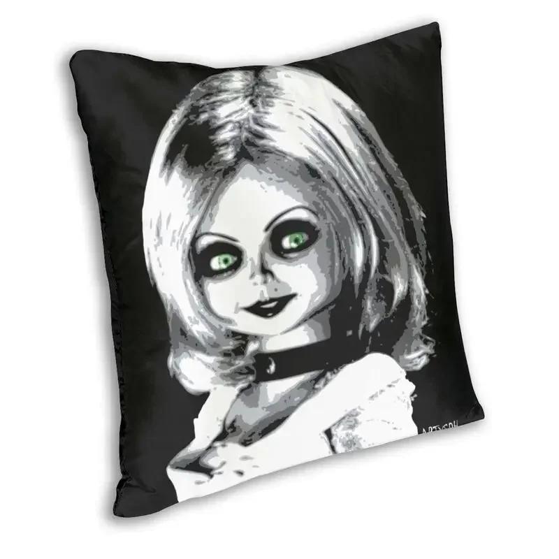 Kissenbezug „Chucky und die Braut“, 40 x 40 cm, Halloween, Kinderspiel-Kissenbezug, Samt, moderne Kissen, Dekoration, Salon, Heimdekoration