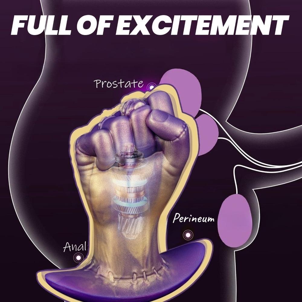 Alien Oversized Vibrating Anal Plug - Fist Shape Remote Control Silicone Toy, Large Butt Plug for Men, BDSM AV Adult Sex Toy