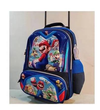 16-Inch Round Rod Schoolbag, Student Tie Rod Schoolbag, Boys And Girls, Children'S Dual-Purpose Backpack, Backpack 3-6 Level Burden Reduction