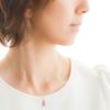 [NAOTJEWELRY] [Naot Sieraden] Damesketting, Eenvoudige Druppelvorm, Geslepen Frame Glas Ketting, Antracietgrijs