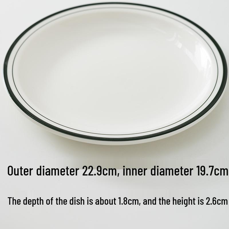 Naczynie na resztki Off-White: Płaski biały porcelanowy talerz deserowy i na przekąski 6,4/7,2/9 cala