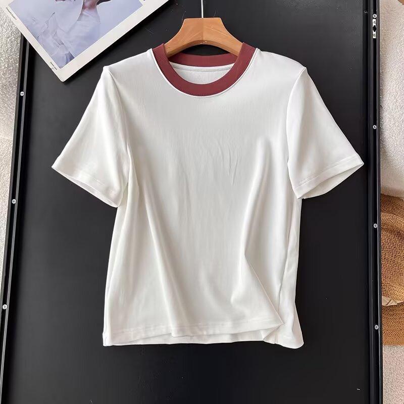 

BM&MD&ZA Women s Color Block Striped Crew Neck Short Sleeve T-Shirt - Spring/Summer Small