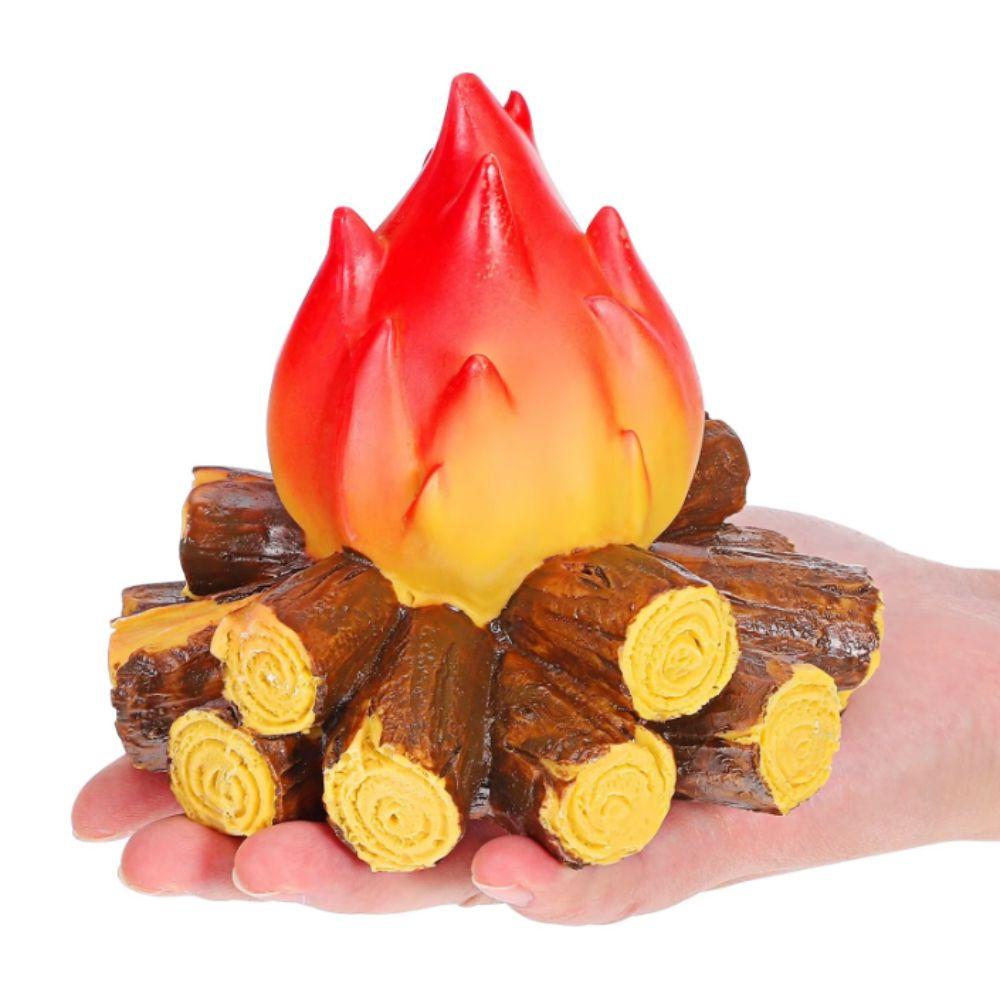 Resin Material Christmas Atmosphere Lamp Battery Powered Flame Glowing LED Night Light Modern Style Tabletop Decor