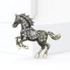 Luxury Zodiac Animal Lapel Pins Classic Metal Badge Pin Rhinestone Horse Brooches  New Year Gifts
