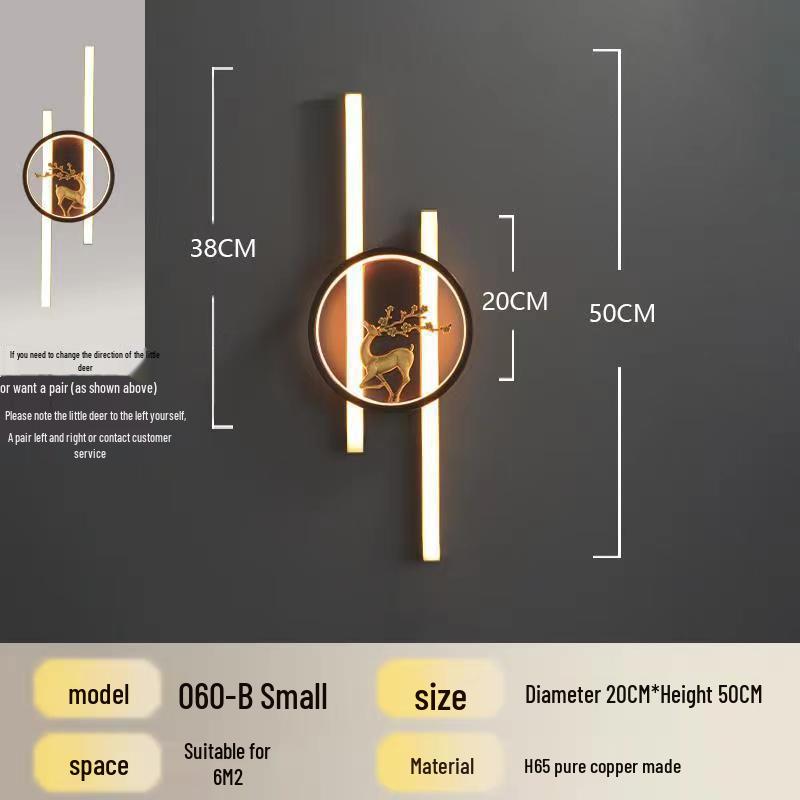 

New Chinese Luxury Copper Wall Lamp for Living Room, TV Background, Aisle, and Bedroom