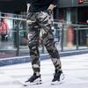 Camo Men Thin Multi-Pocket Ankle Tie Elastic Waist Straight Cargo Pants Trousers