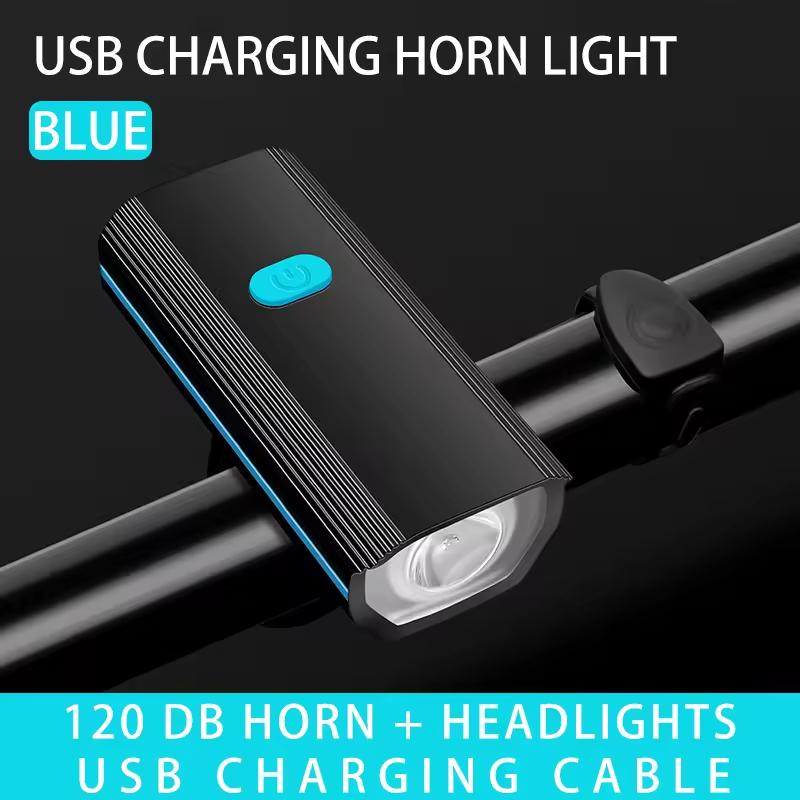 120DB Bike Headlight with Horn - USB Rechargeable Waterproof, Wholesale Universal Bicycle Front Light for All Bikes