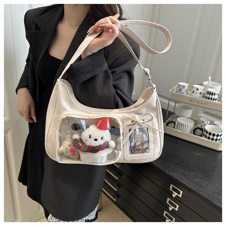 Women's Faux Leather Small Square Shoulder Bag New Fashion Minimalist Solid Color Zipper Crossbody Purse