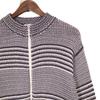 Peserico LE1263303 Navy X White Cotton Sequined Zip Knit Tops 42 Gray X whiteUsed