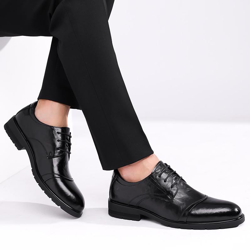 Fashion Brown casual business men's leather shoes high-quality retro design styles Leisure Outdoor Party Groom's wedding dress shoes