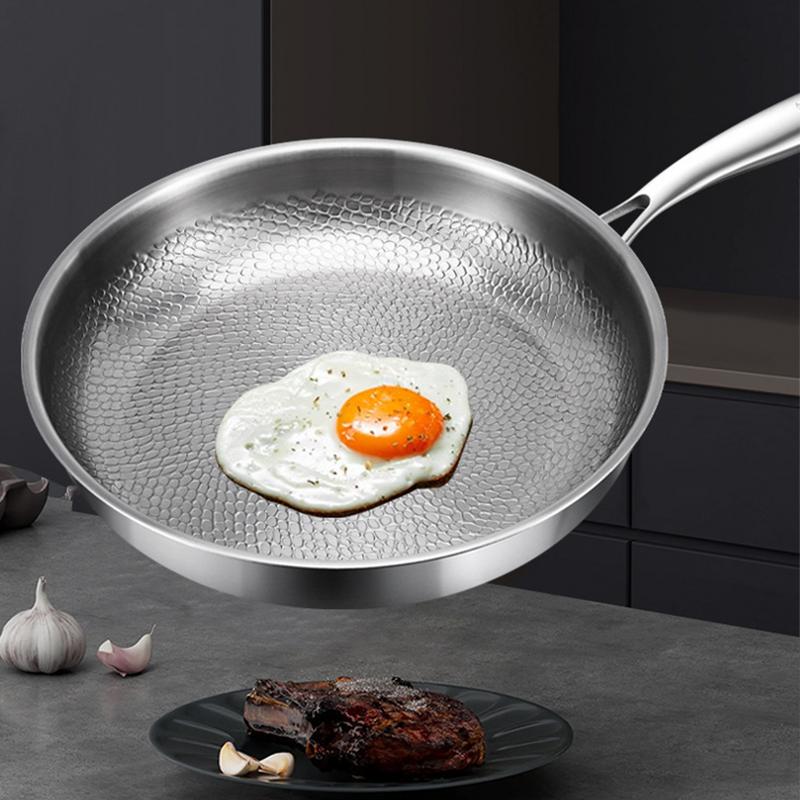 Saute Pan Frying Skillet with Lid Multi Functional Nonstick Cookware Titanium Hammered Skillet For Kitchen Cooking