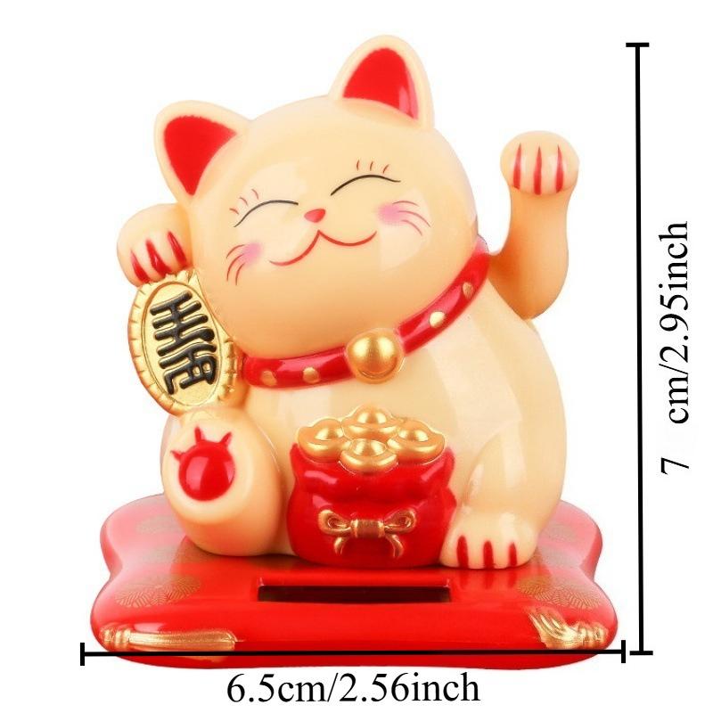 

1 Lucky Cat Solar Ornaments Suitable for Home Office Cute Atmosphere Plastic Beckoning Creative Opening Car