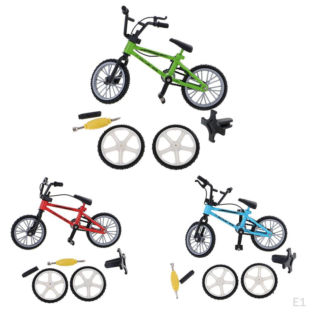 Bike With Tires Replacement Set Toy Finger Bicycle Alloy Kids
