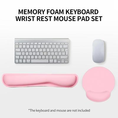 Bellek Köpük Klavye Bilek Dinlenme Mouse Pad Seti Klavye Fare Bilek Pedleri Likra Kumaş Kaymaz