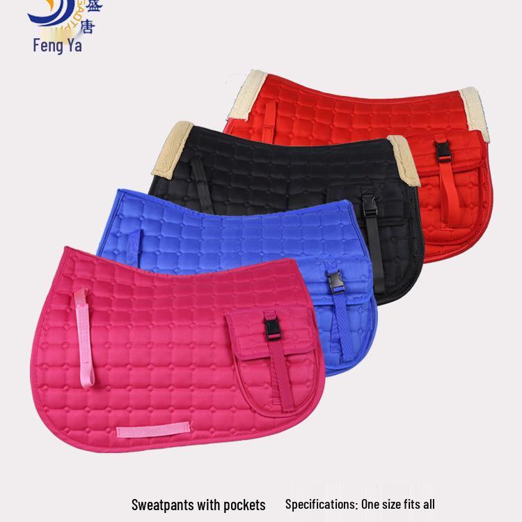 Equestrian Saddle Pad with Pouch - Sweat-Absorbing Riding Equipment