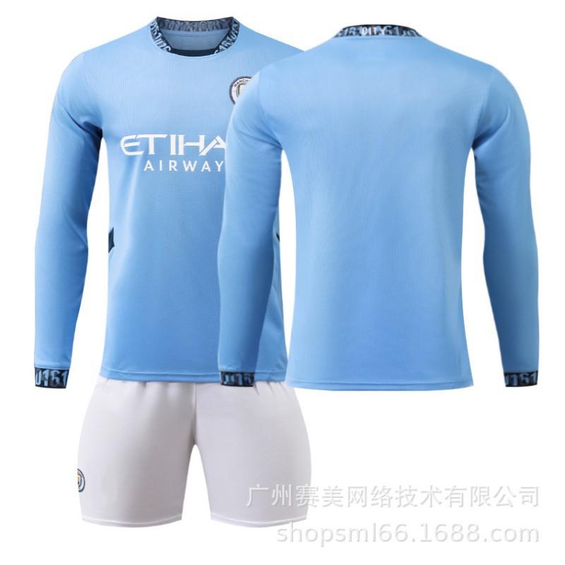 2425 Manchester City Heim Langarm Trikot Set 17 De Braunet 9 Harland 47 Forden 16 Rod Fußballtrikots