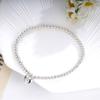 Korean S925 Sterling Silver Pearl Heart Bracelet - Elegant Retro Geometric Design for Women