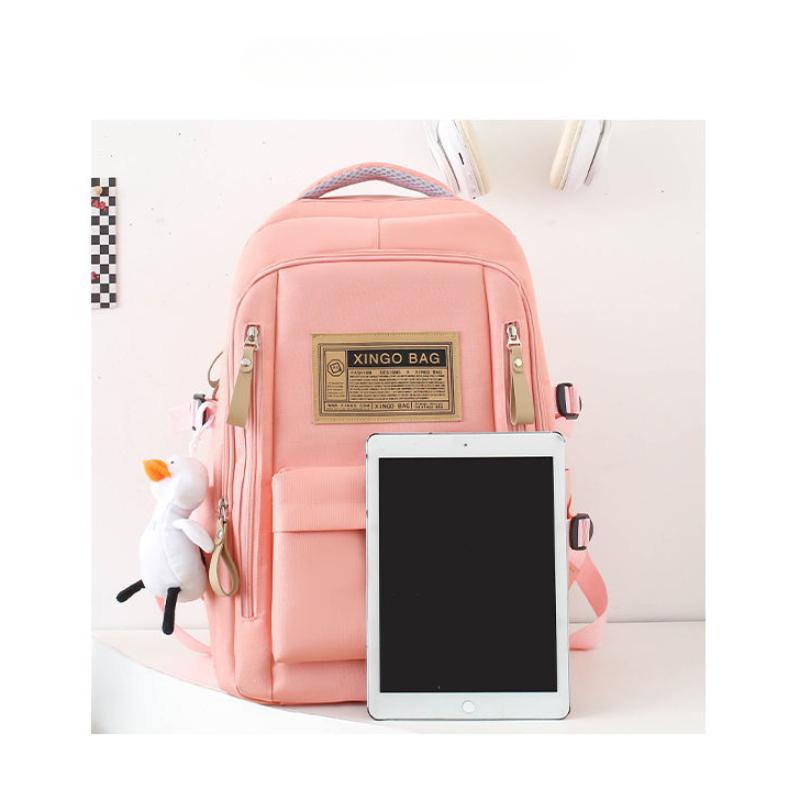 4pcs/set Backpack Female Junior High School Large Capacity High School College Style Schoolbag Outdoor anti backpack