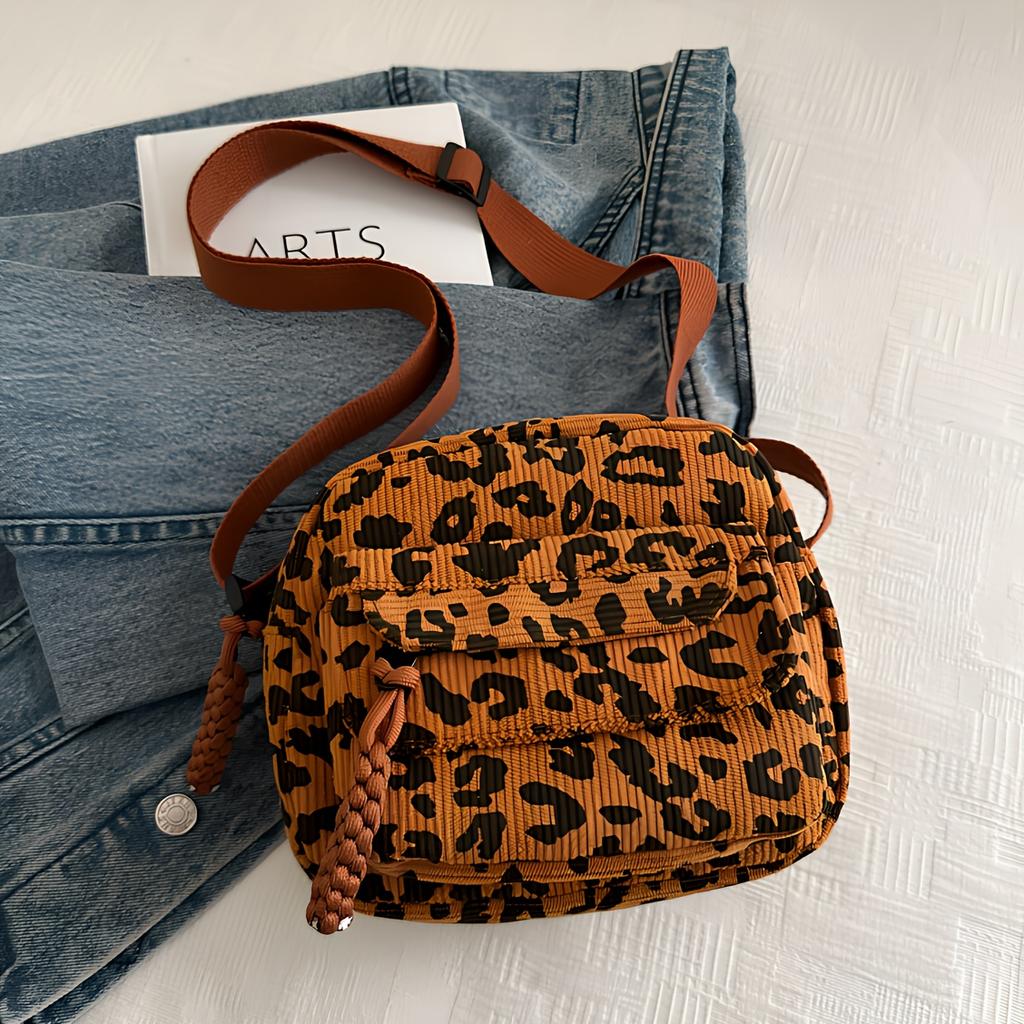Leopard Print Women'S Crossbody Bag, Versatile Small Square Bag, Print Women'S Shoulder Tote, Gift Bag for Wife Or Girlfriend